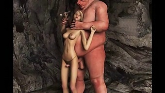 Cazzo Gigante Eiacula Su Personaggi Pornografici Animati