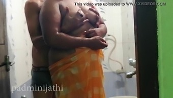 Indian Couple Showers Together On Their First Night