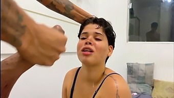 Brazilian Babe With Big Natural Tits Gives A Deepthroat Blowjob