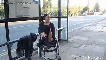 Public Display Of Affection: Handicapped Pornstar'S Daring Flashing